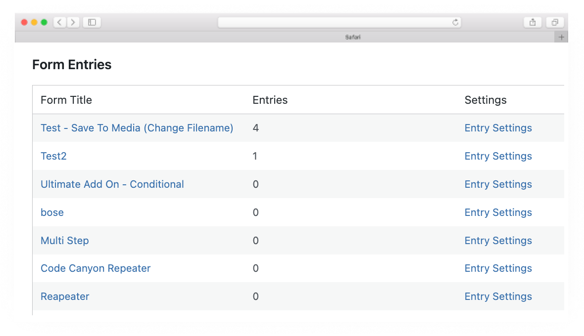 Form Entries