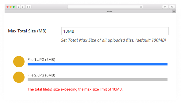 Drag & Drop Multiple File Upload - Max Total Size