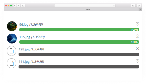 Drag & Drop Multiple File Upload - Parallel Uploads