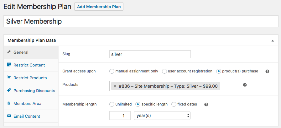 WooCommerce Membership Plan