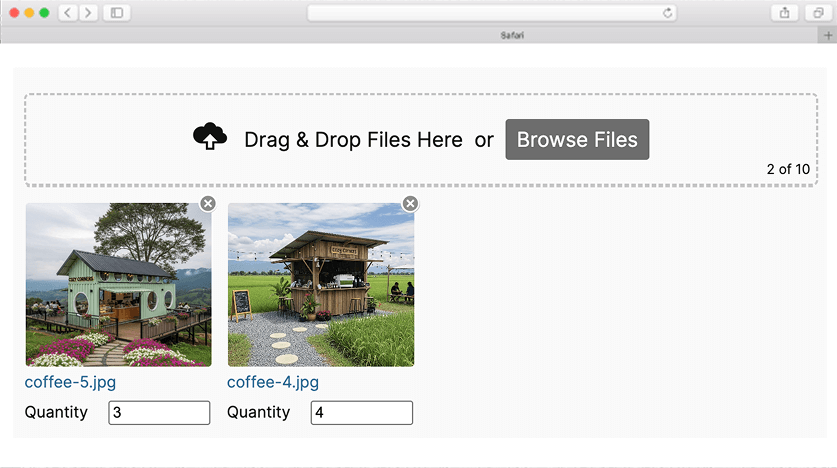 Drag & Drop Multiple File Upload - Max Total Size