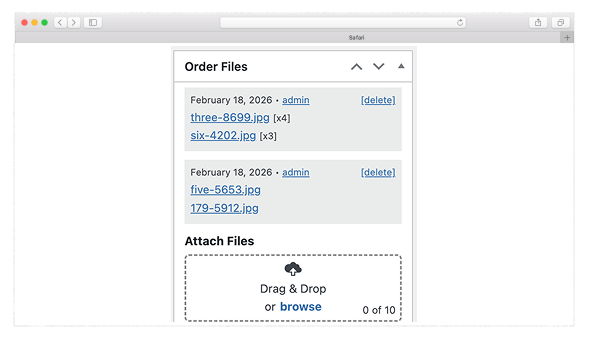 Woo Order Files - Admin Files Display